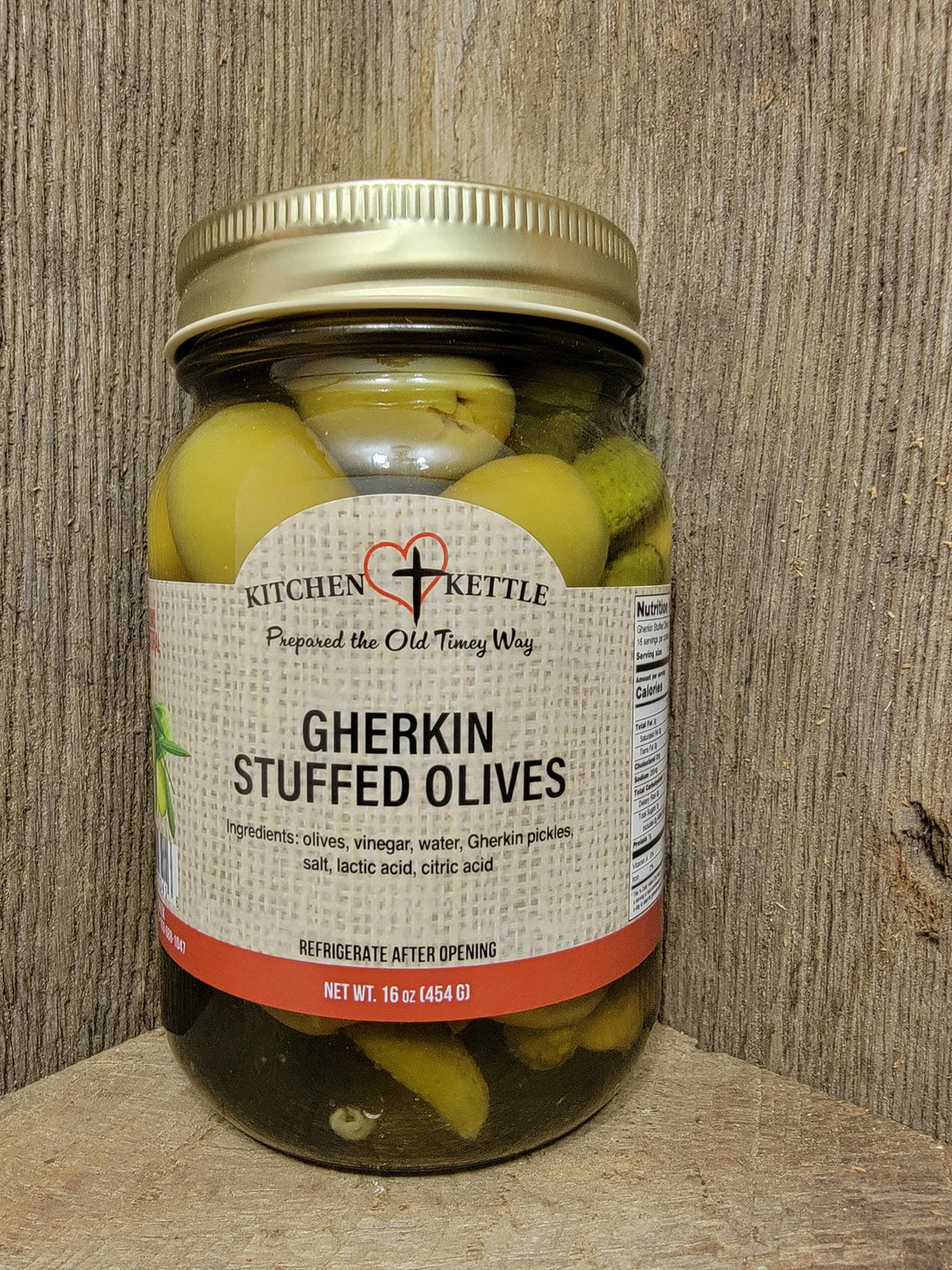 Gherkin Stuffed Olives 16OZ