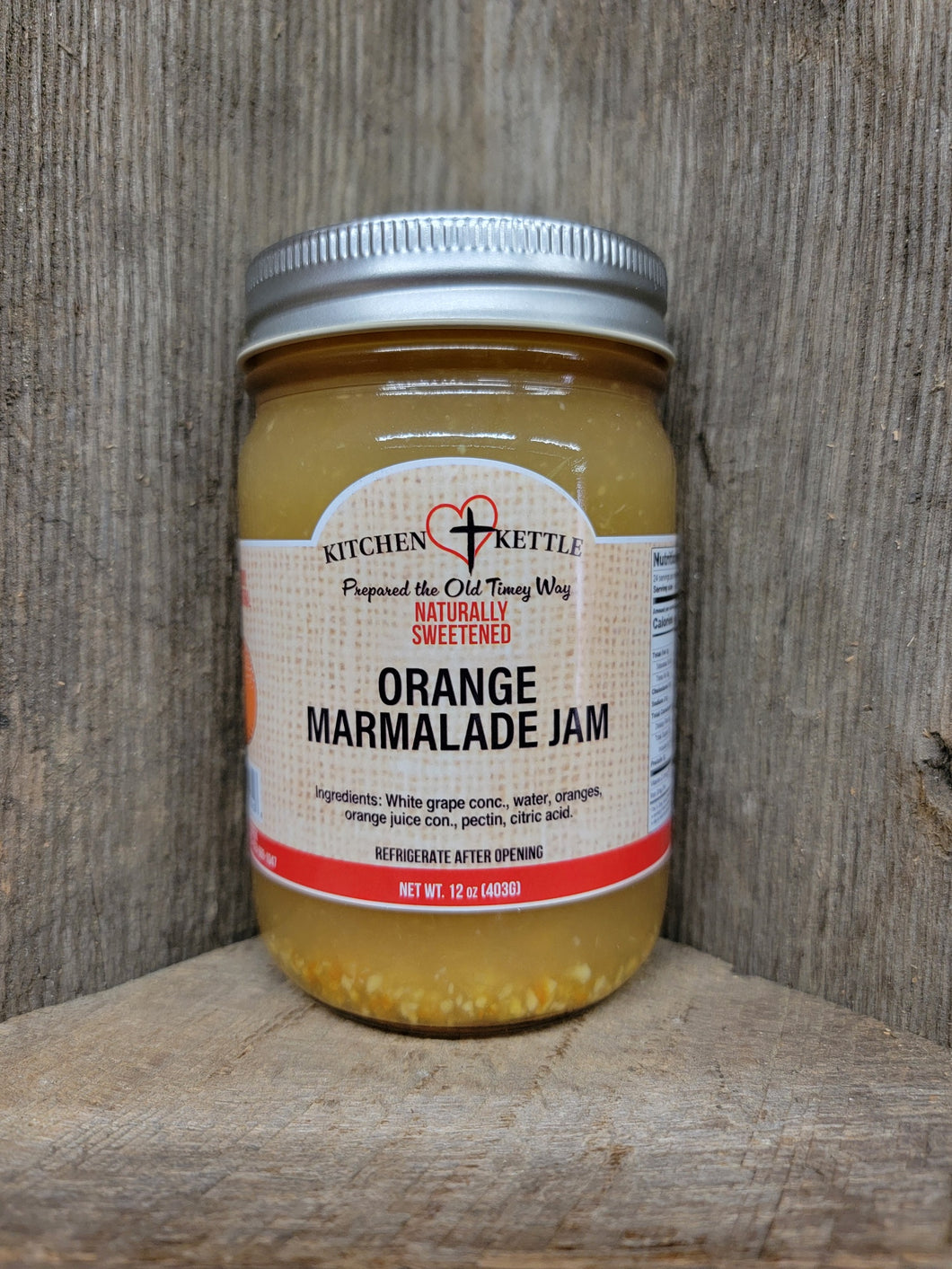 Naturally Sweetened Orange Marmalade Jam 12oz
