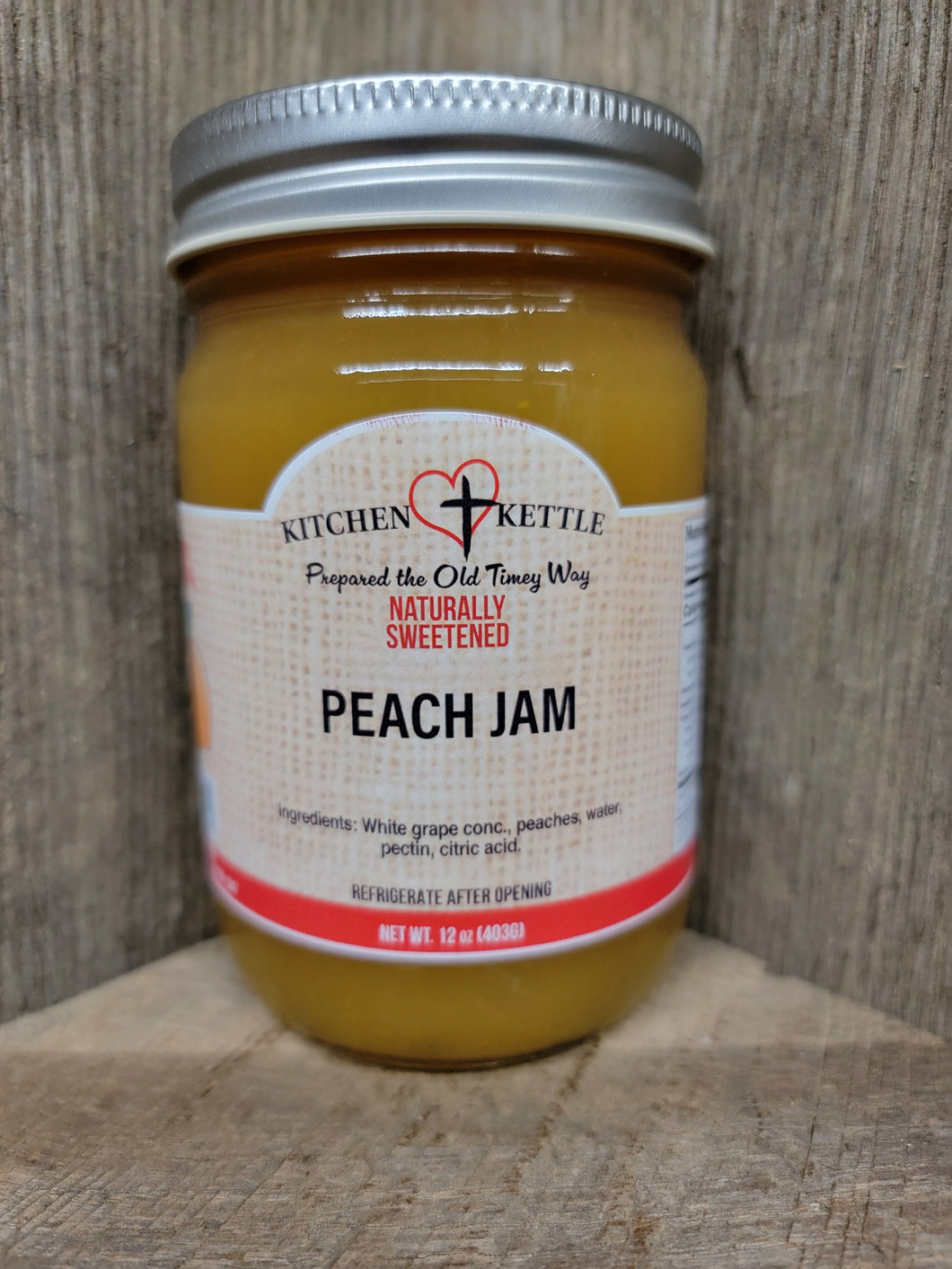 Naturally Sweetened Peach Jam 12oz