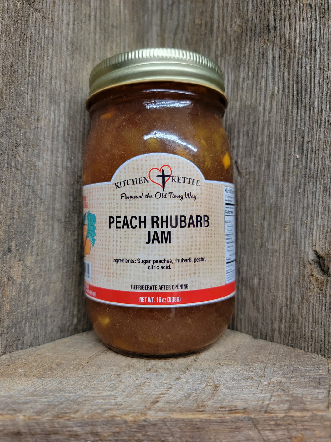 Peach Rhubarb Jam 16oz