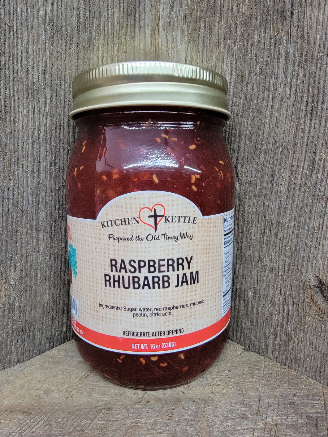 Raspberry Rhubarb Jam 16oz