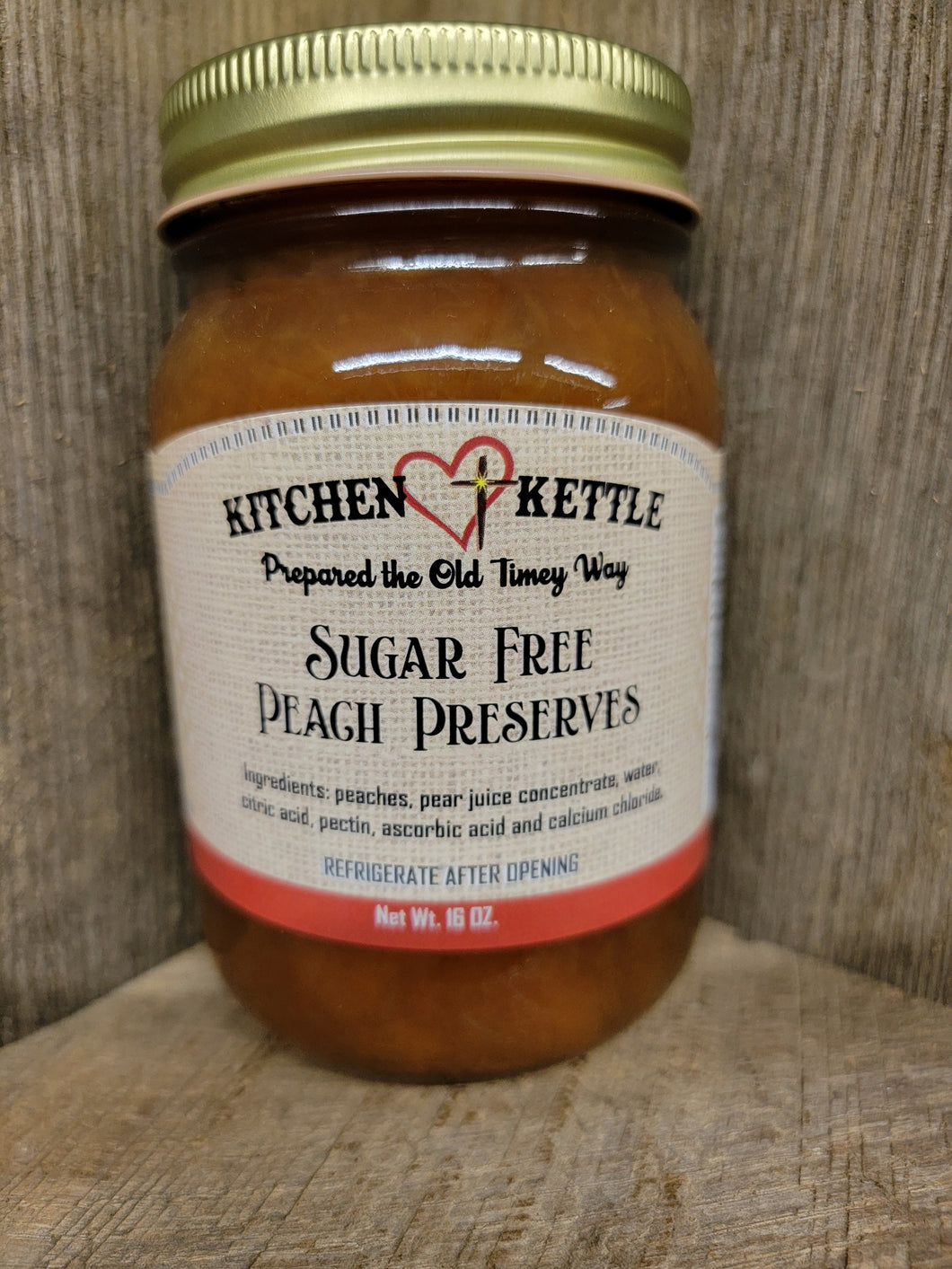 Naturally Sweetened Peach Preserves 16oz